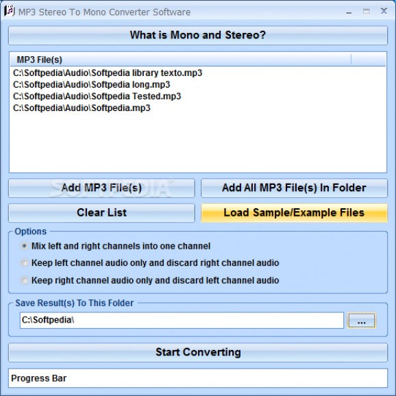 MP3 Stereo To Mono Converter Software screenshot
