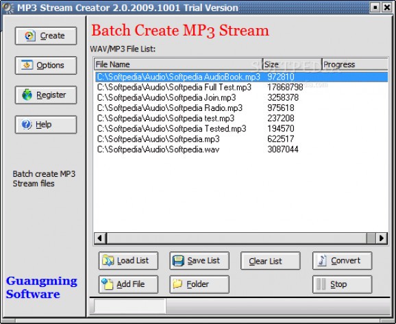 MP3 Stream Creator screenshot