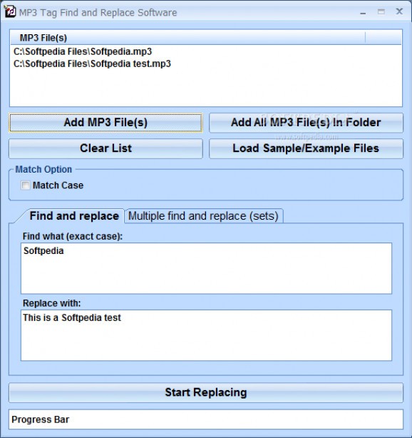 MP3 Tag Find and Replace Software screenshot