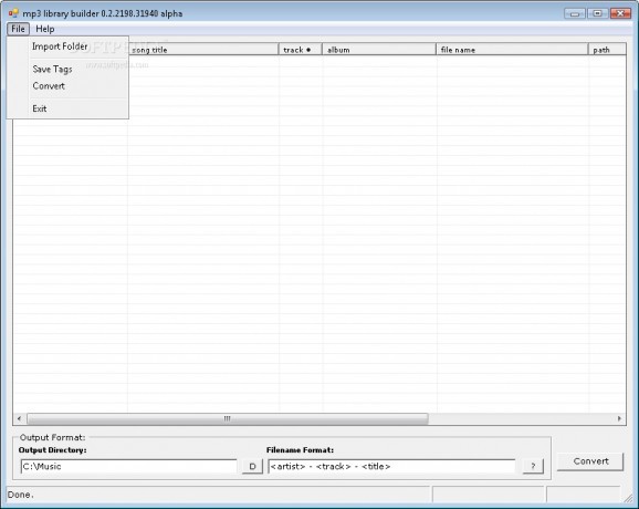 MP3 library builder screenshot