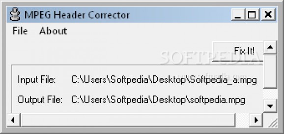 MPEG Header Corrector screenshot