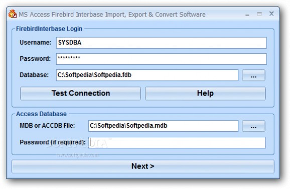 MS Access Firebird Interbase Import, Export & Convert Software screenshot