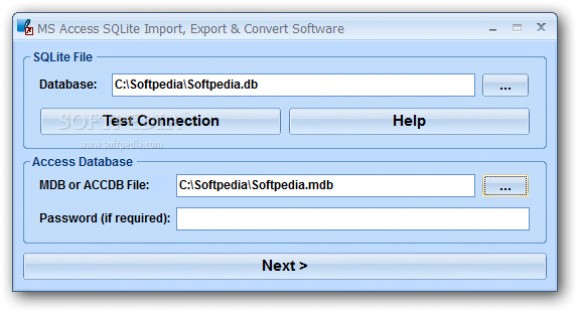 MS Access SQLite Import, Export & Convert Software screenshot