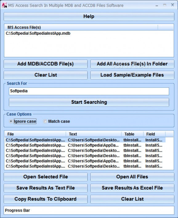 MS Access Search In Multiple MDB and ACCDB Files Software screenshot