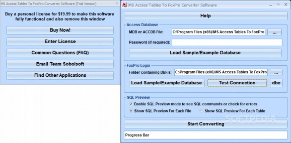 MS Access Tables To FoxPro Converter Software screenshot