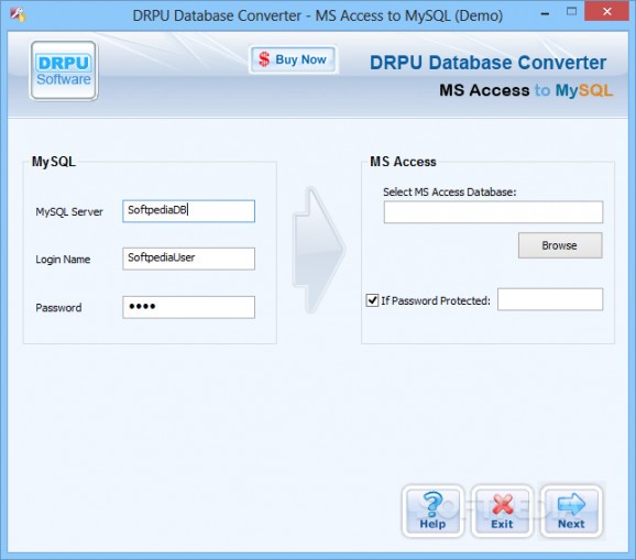 DRPU Database Converter - MS Access to MySQL screenshot