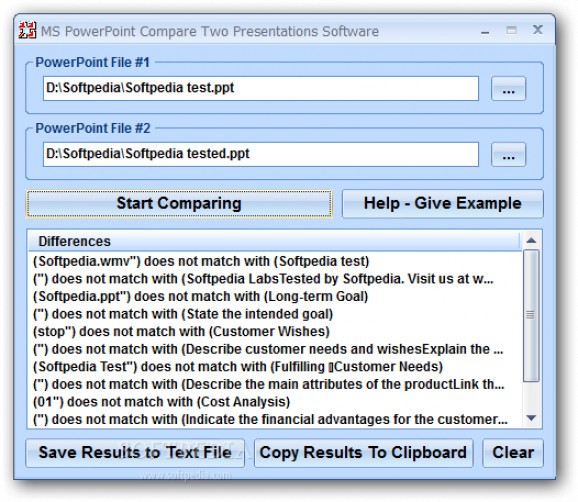 MS PowerPoint Compare Two Presentations Software screenshot