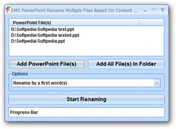 MS PowerPoint Rename Multiple Files Based On Content Software screenshot