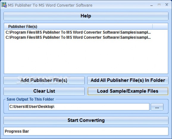 MS Publisher To MS Word Converter Software screenshot