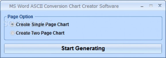 MS Word ASCII Conversion Chart Creator Software screenshot