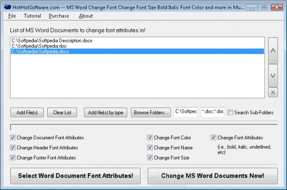 MS Word Change Font Change Font Size Bold Italic and more in Multiple Documents screenshot