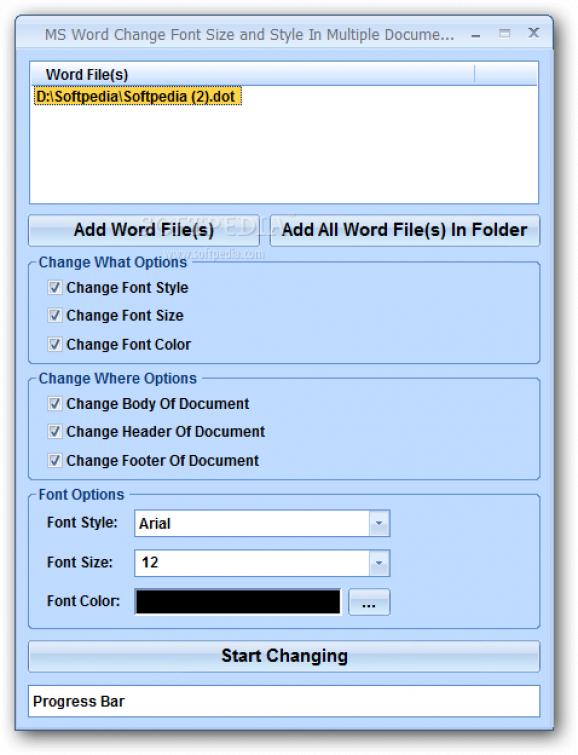 MS Word Change Font Size and Style In Multiple Documents Software screenshot