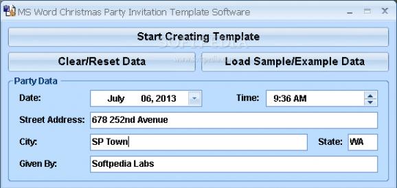 MS Word Christmas Party Invitation Template Software screenshot