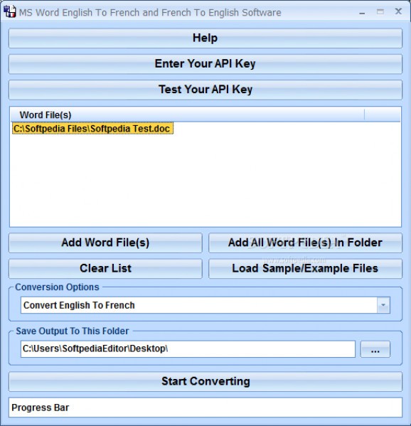 MS Word English To French and French To English Software screenshot