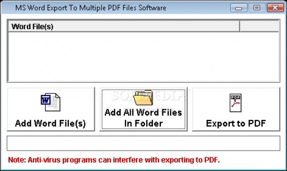 MS Word Export To Multiple PDF Files Software screenshot