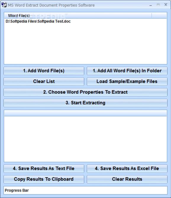 MS Word Extract Document Properties Software screenshot