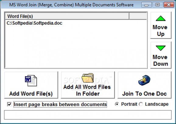MS Word Join (Merge, Combine) Multiple Documents Software screenshot
