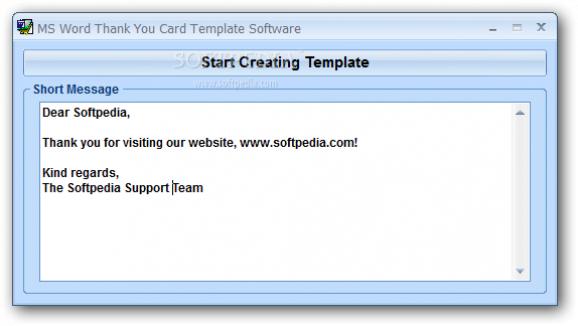 MS Word Thank You Card Template Software screenshot