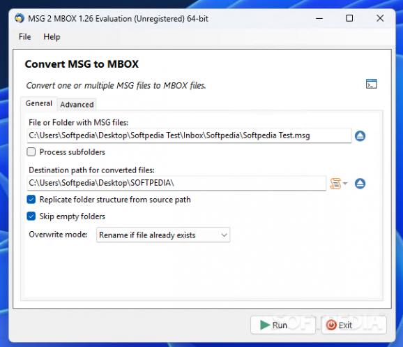 MSG 2 MBOX screenshot