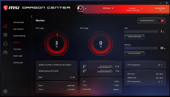 MSI Dragon Center screenshot