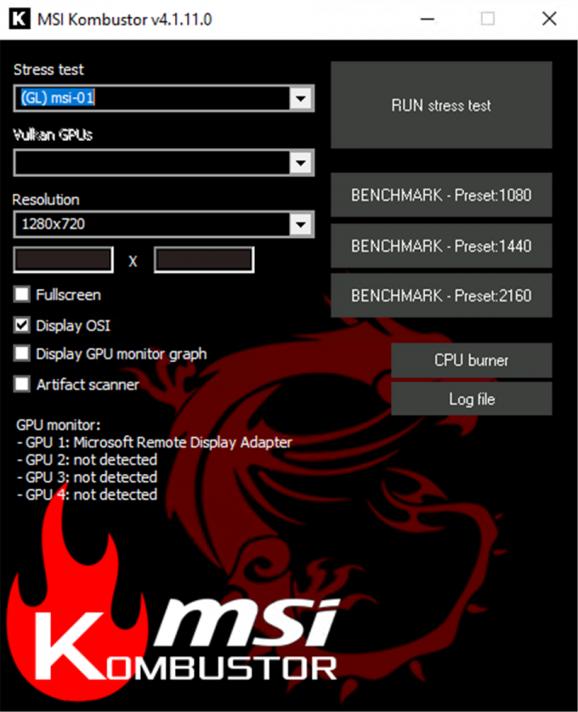 MSI Kombustor screenshot