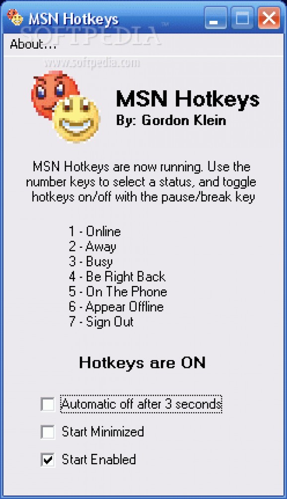 MSN Hotkeys screenshot