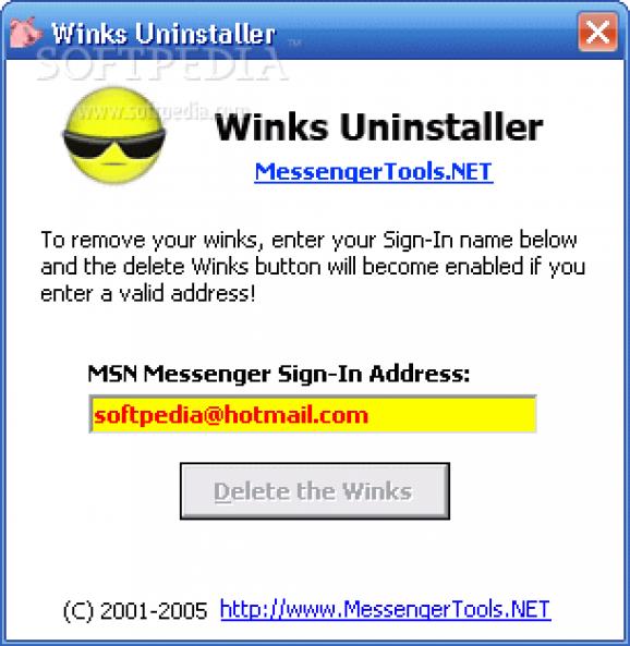 MSN Winks Uninstaller screenshot