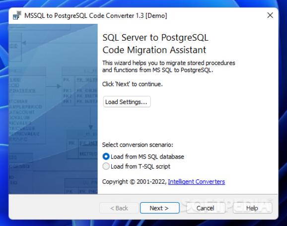 MSSQL to PostgreSQL Code Converter screenshot