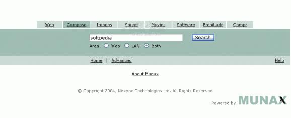 MUNAX Search Engine screenshot