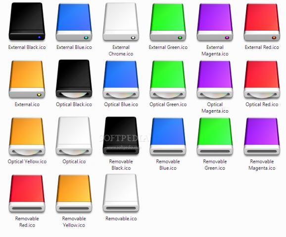 Mac Style Disc Drive Icons screenshot