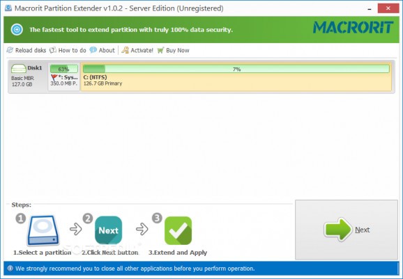 Macrorit Partition Extender Server Edition screenshot