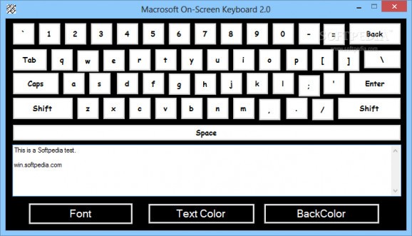Macrosoft On-Screen Keyboard screenshot