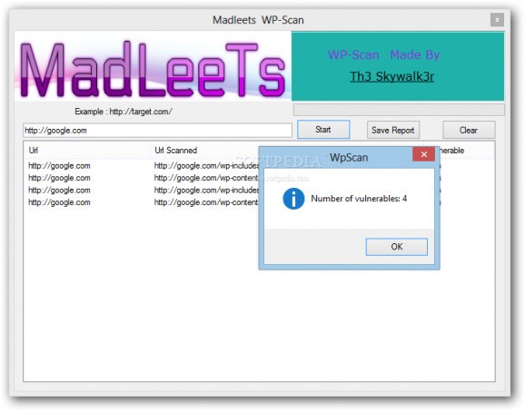 Madleets WP-Scan screenshot