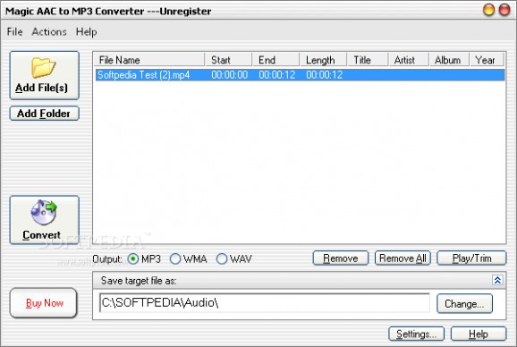 Magic AAC to MP3 Converter screenshot