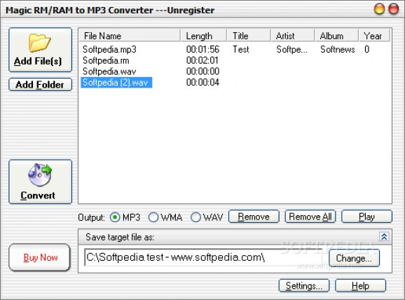 Magic RM RAM to MP3 Converter screenshot