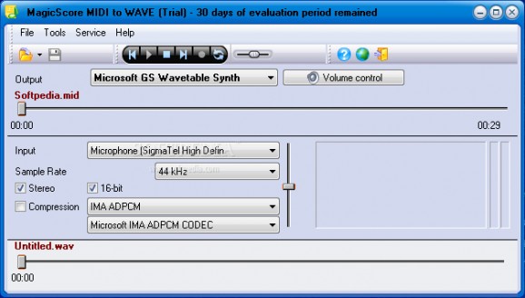 MagicScore MIDI to WAVE screenshot