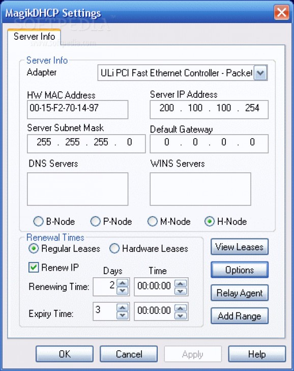 Magik DHCP Server screenshot