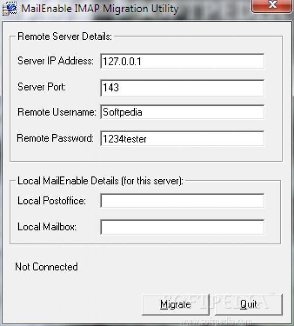 MailEnable IMAP Migration Utility screenshot