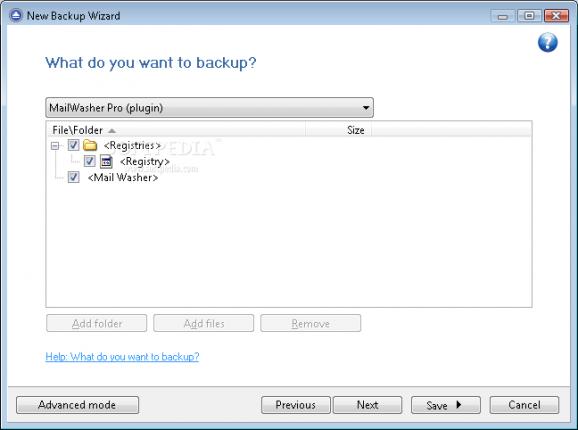 MailWasher Pro Backup4all Plugin screenshot