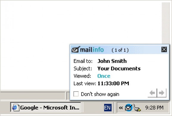 Mailinfo screenshot