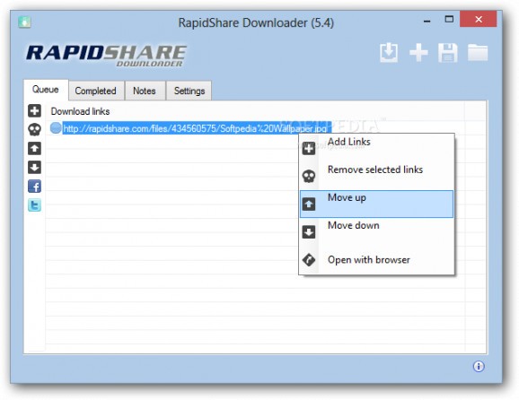 RapidShare Downloader screenshot