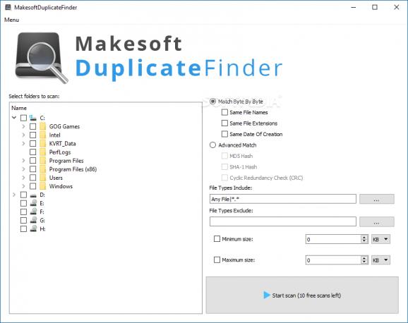 Makesoft DuplicateFinder screenshot