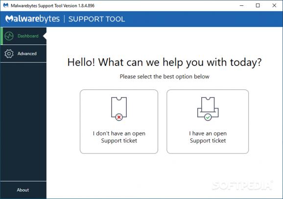 Malwarebytes Support Tool screenshot
