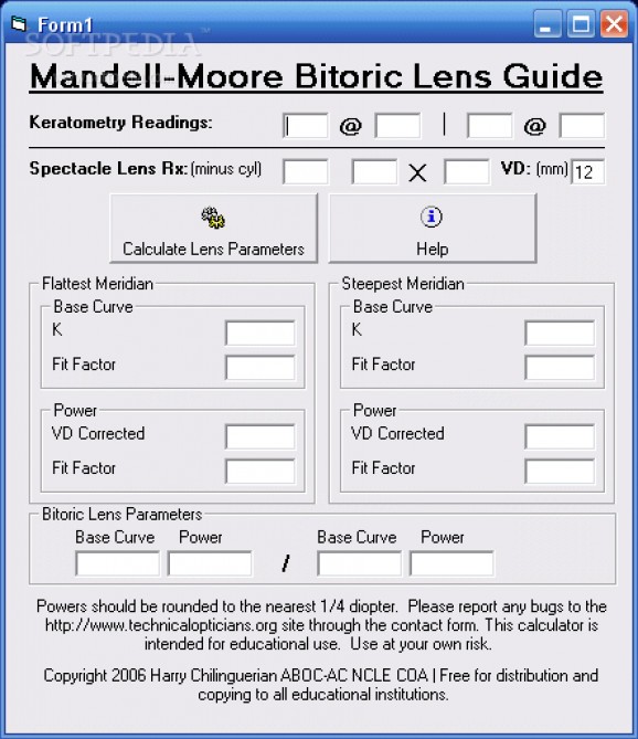 Mandell Moore Bitoric Calculator screenshot