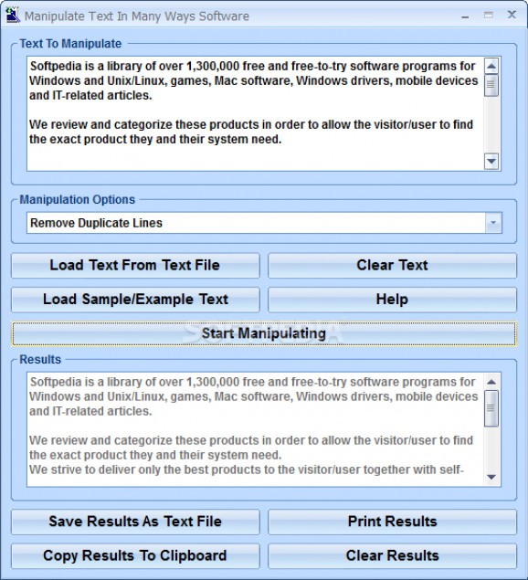 Manipulate Text In Many Ways Software screenshot