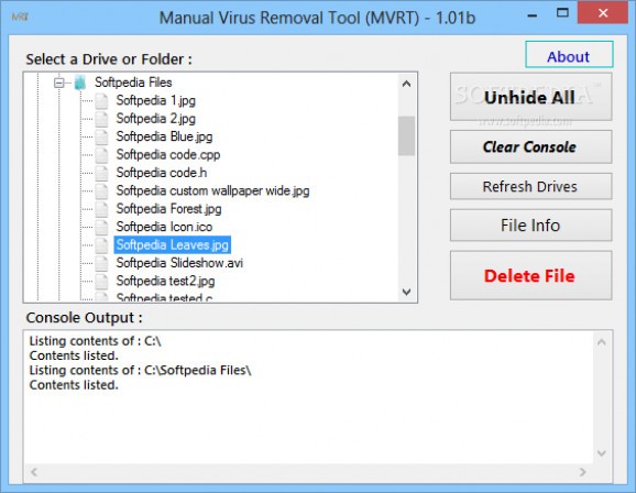 Manual Virus Removal Tool (MVRT) screenshot