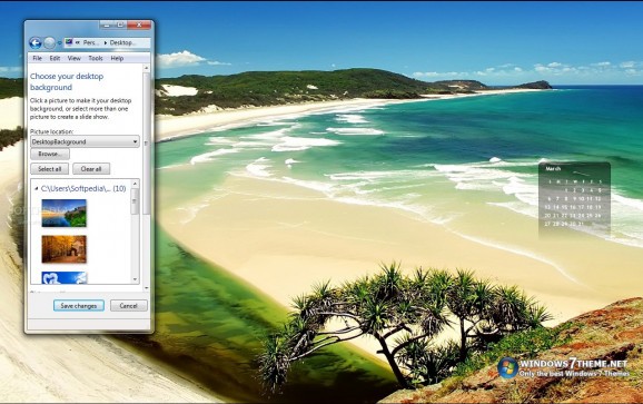 March 2011 Calendar Windows 7 Theme screenshot