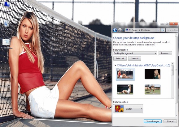 Maria Sharapova Windows 7 Theme screenshot