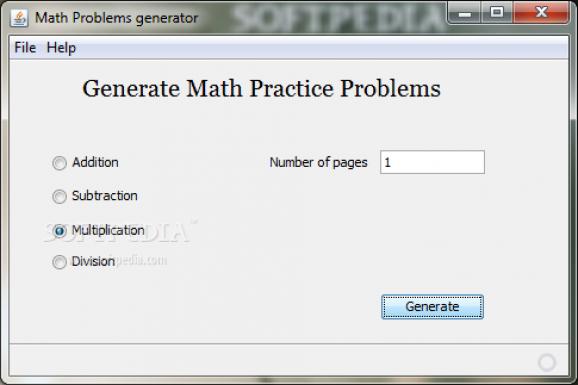 Math Problems generator screenshot
