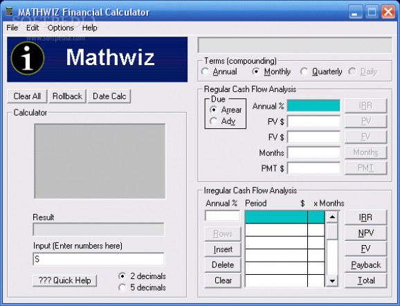 Mathwiz Financial Calculator screenshot